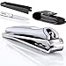 FAMILIFE L09 Stainless Steel Nail Clipper Catcher with Travel Leather Case for Men & Women
