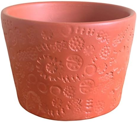 Cogs 'n' Gears Terracotta Clay Plant Pot. 3.5"H x 4.5"D. Hand Made in the USA (Terracotta)