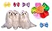Yagopet 50pcs/Pack Cute Rhinestone Pearls Flowers Dog Hair Bows Mix Styles Grooming Accessories Mix Colors Rubber Bands
