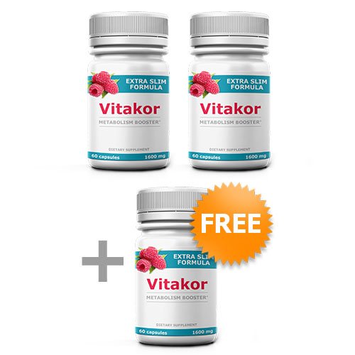 Vitakor Diet Pills 3 Bottles - New Formula - Metabolism Booster - 60 Capsules