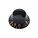 Kmise MI0156H4 4-Piece Black ABS Top Hat Guitar Speed Bell Knob Volume Tone Control Knob 6mm
