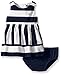 Nautica Baby Girls' Multi-Directional Stripe Dress, Navy, 6-9 Months