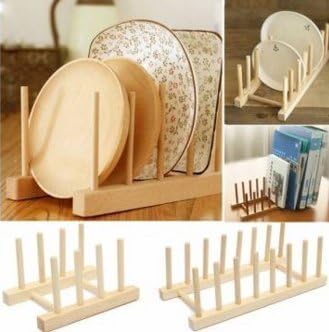 Amazon Com Wooden Dish Plate Storage Holders Folding Racks Drying Shelf Small By Lovestore2555 Kitchen Dining wooden dish plate storage holders
