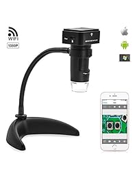 1080P HD inalámbrico Wifi Microscopio Digital con aumento de 10 x  200 x & batería de 800 mAh Cámara para Android y iOS smartphone, tablet, iPhone, Samsung, etc.