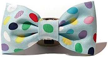 Easter Eggs - Fun Light Blue Colorful Easter Eggs Hand-crafted Bow Tie for a Dog or Cat Collar - Bowtie only - Handmade in the USA