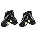 EXPAWLORER Waterproof Dog Boots Reflective Non Slip Pet Booties for Medium Large Dogs Black 4 Pcs