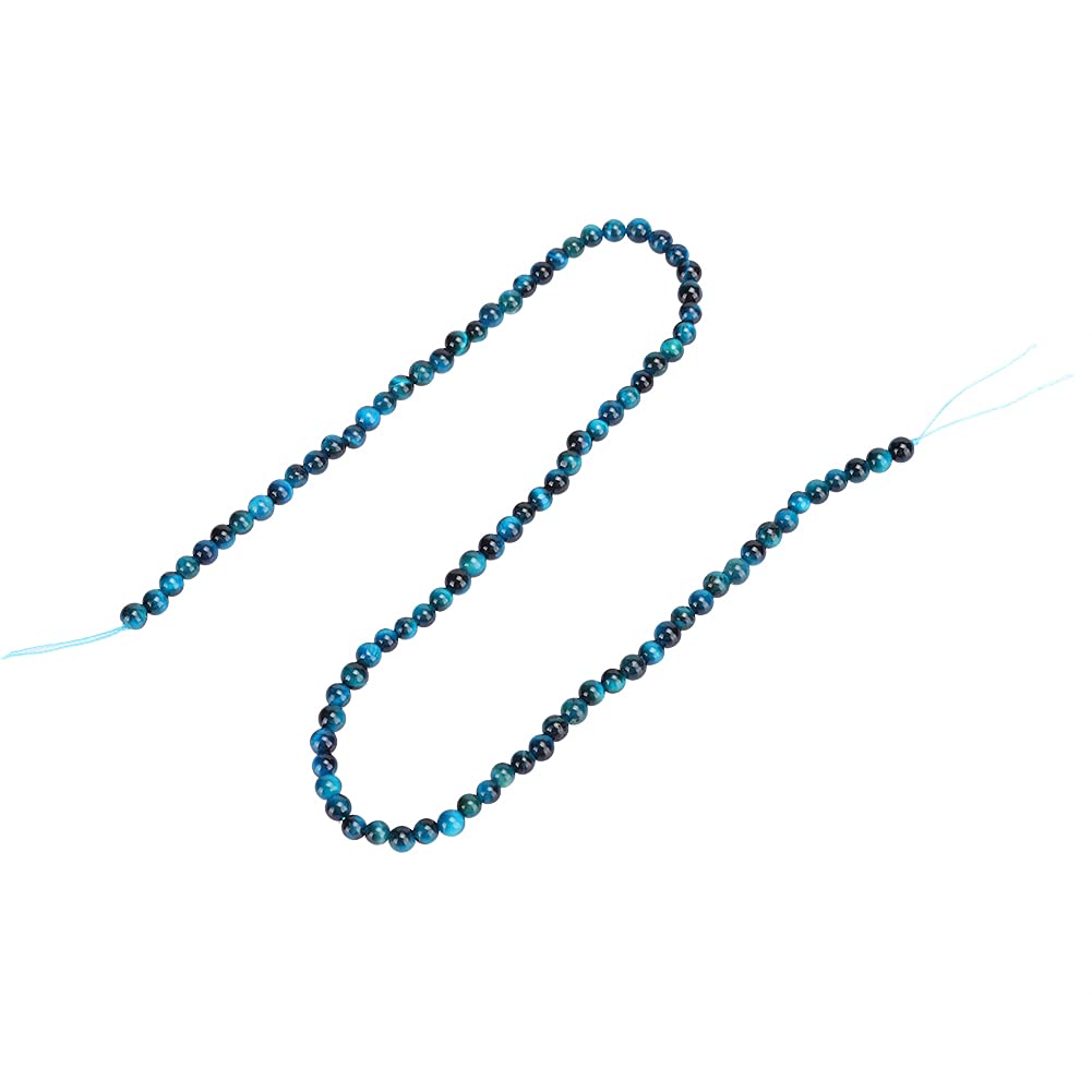 Blue Tiger Eye Gemstone Round Loose Beads for Jewelry Making,DIY Bracelet Necklace Accessories,Round Beads Semi Precious Gemstone for Crystal Elastic Beaded Bracelet(4mm【92pcs/string】)