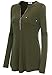 YaYa Bay Wrinkle Free Travel Tunic Zip Up Shirts for Women Slimming Casual Holiday Outfit Autumn Fashion Clothing Olive Green