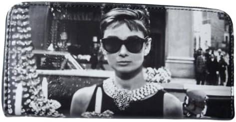 Audrey Hepburn Rare Retro Money Case ID Holder Large Zip Around Travel Wallet
