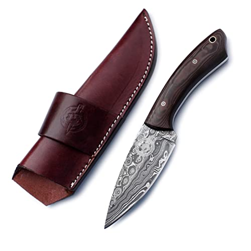 WolfKlinge Handmade Damascus Steel Hunter Knife for Hunting, Survival