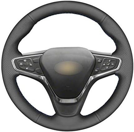 KAIJIFXP Hand-stitched black PU Artificial leather steering wheel cover for Chevrolet Malibu XL 2016-2019 Equinox 2017 Opel ampera-E