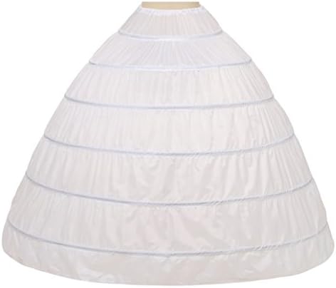 Noriviiq Womens A-Line 6 Hoops Skirt Floor Length Crinoline Petticoat Underskirt for Bridal's Wedding Dresses