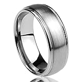 8MM Titanium Mens Womens Rings Brushed Center Domed Comfort Fit Wedding Bands
