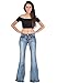 Glamour Outfitters 70s Style Faded Bell-Bottom Wide Flared Jeans - Blue