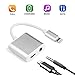 iPhone 7 Aux Adapter, Sukey Lightning to 3.5mm Headphone Jack Audio Adapter 3 in 1 Aluminum Lightning Adapter Lightning Headphone Audio and Charger Adapter for iPhone 7 /7Plus /8 /8Plus /X …