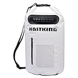 KastKing Dry Bag Waterproof Roll Top Type Duffel Bag with Zippered Compartment and Grab Handle (White, 30L)