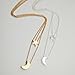 RoseSummer Women's Jewery Doublelayer Chains with Star and Moon Simple Choker Necklace (Sliver)