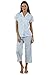 Casual Nights Women's Sleepwear Top & Capri Pants Pajama Set Shirt with Printed Bottom Pjs