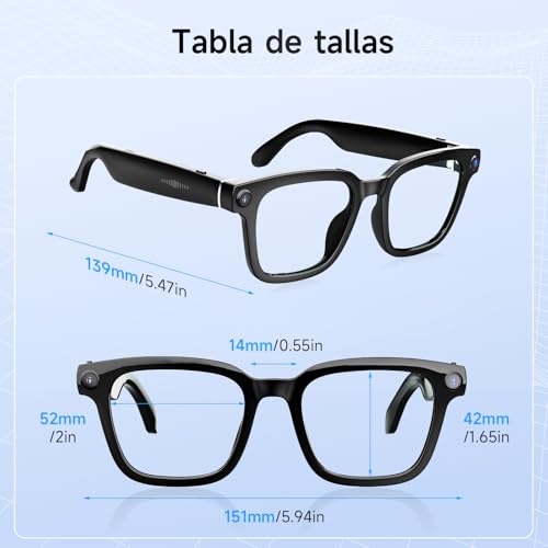 sunvito V03 AI Smart Glasses with Camera, 8MP HD 1200P Video Recording