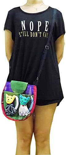 NP Thainess' s Crossbody Shoulder Novelty Bag Hippie Boho Style (Colorful Cat 1)