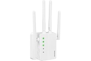 KREVI WiFi Extender, 5G 1200Mbps Dual Band Extenders Signal Booster for Home, Device Servers Covers Up to 7000 Sq.ft and 20 Devices, Wireless Repeater with Ethernet (White)