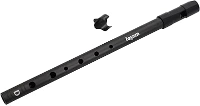 Rayzm Tin Whistle D Key 6-Hole Aluminum Penny Whistle Black