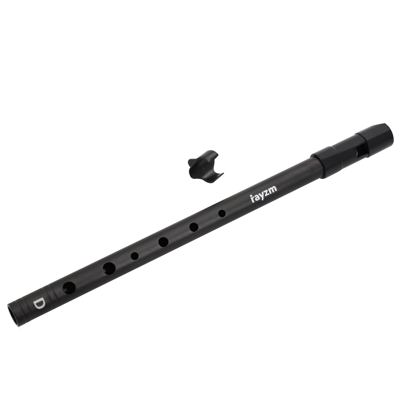 Rayzm Tin Whistle/Irish Whistle, D-Key 6-Hole Aluminum Penny Whistle for Beginners (Black)