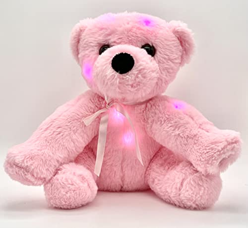 igloofy Pink Plush Teddy Bear Stuffed Animal - Soft & Cuddly Plushie for Kids, Nursery, Adults, Original & Official 12” Toy