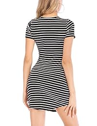 Haola - Vestido de manga corta para mujer, diseño de rayas