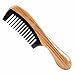Wide Tooth Hair Comb for Curly Hair - Breezelike No Static Wooden Detangling Comb - Natural Sandalwood Buffalo Horn Comb for Women and Men