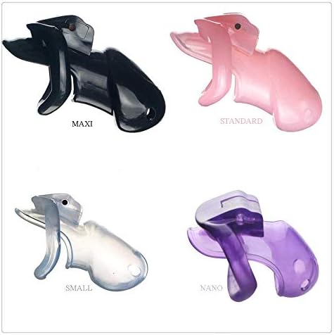 nice shop now Pink Resin Male Device Cage Lock with 4 Types Sizes Male Ring Belt Products（Maxi，Pink）