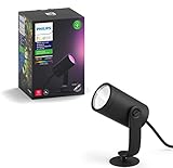 Philips Hue Lily White & Color Outdoor Smart Spot light Extension (Hue Hub & Power Source required), 1 Hue White & Color Smart Spot light + mount kit, Works with Alexa, HomeKit & Google Assistant