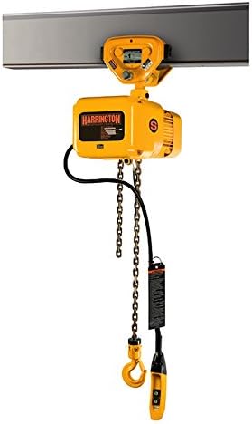 1-1/2 Ton Harrington, NERP Electric Chain Hoist, w/ Push Trolley, Part No. NERP015S