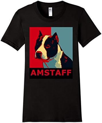 Women's American Staffordshire Terrier T-Shirt Amstaff Dog Medium Black