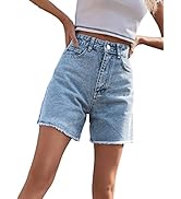 High Waist Straight Leg Denim Shorts 