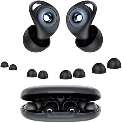 Tampões para os ouvidos com ruído de sono, 45dB de cancelamento de ruído, 4 tamanhos (XS/S/M/L)