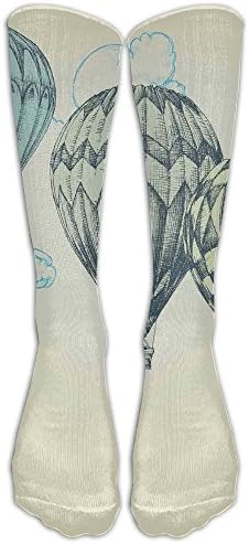 ABC0KJX Unisex Fluffy Socks Hot Air Balloons In Soft Tone Fly In Sky Lighter Than Air High Tourism Men And Women Sock