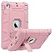 ULAK Case for iPad mini 1 2 3, Three Layer Heavy Duty Shockproof Protective Case with Kickstand for iPad mini 2 Case 1st 2nd 3rd Generation (Rose Gold)