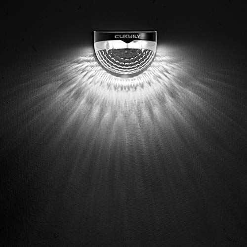 Fence Post Solar Lights CUKWILY Solar Deck Lights Wall Mount Solar Powered Lights Decorative Lighting 2 Packs Black