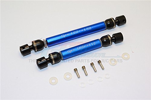 Traxxas TRX-4 Trail Defender Crawler Upgrade Parts Aluminum + Steel Front / Rear CVD Main Shafts - 1Pr Set Blue