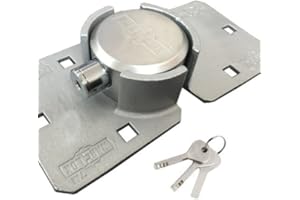 WAR-LOK PKH-10 Puck Lock and Hasp Bundle, Heavy Duty Hidden Shackle Lock and Hasp, Hardened Steel