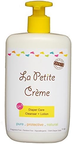 La Petite Creme - 100% Natural 2-in-1 Diaper Care Cleanser & Lotion - Liniment (8 Oz Everyday Bottle with Dispensing Pump)