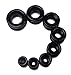 PAIR 0G-1" Black Onyx Organic Stone Tunnels Plugs Ear Gauges Double Flare