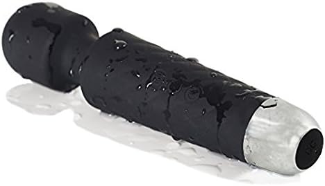 AELO Cordless Therapeutic Electric Wand Massager, Waterproof Rechargeable Massager, 8 Powerful Speeds &amp; 20 Patterns of Vibration, Mini Wand Massager for Women Sex (Black)