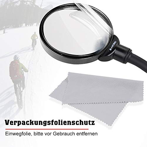 Zacro Fietsspiegel + fietsbel, 360 graden verstelbare fietsspiegel, achteruitkijkspiegel voor mountainbikes, racefietsen… - Image 8