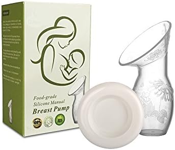 Manual Breastmilk Pump with Lid – 100% BPA Free Silicone Breast Milk Catcher and Saver for Breastfeeding Mothers