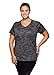 RBX Active Women's Plus Size Printed Short Sleeve V-Neck T-Shirt Black/White 3X