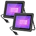 WELKEY PLUS 2 Pack 80W UV LED Black Light Flood Light with Plug(6ft Cable), IP66 Waterproof, for Blacklight Party, Stage Lighting, Aquarium, Body Paint, Fluorescent Poster, Neon Glow, Glow in The Dark