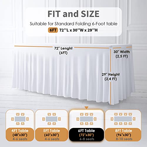 White Table cloth for Rectangle table 6ft Table Cover for 6 foot tables