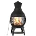 BALI OUTDOORS Outdoor Fireplace Wooden Fire Pit, Chimenea, Black primary